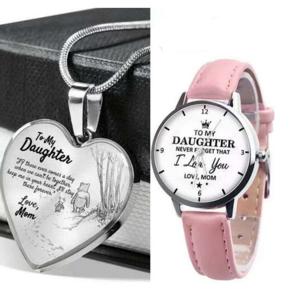2 in 1 gift for daughter watch and necklace